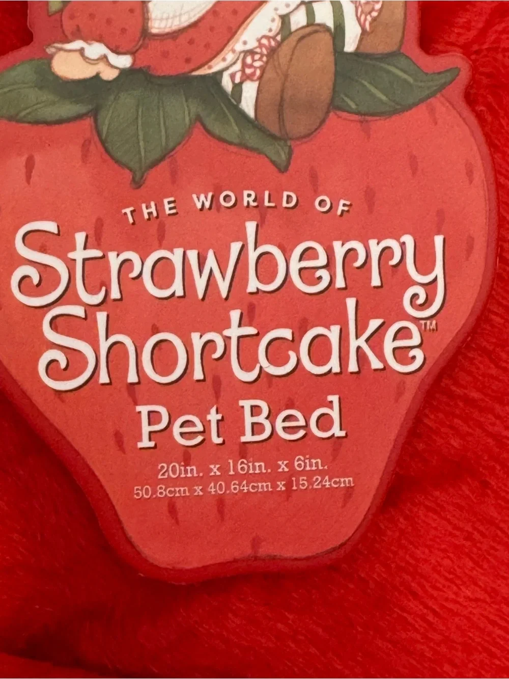 Strawberry Shortcake Plush Red & Pink Small Pet Bed
